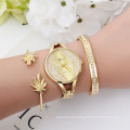 3PCS Charm Special Design Uhr Geschenkset Armband Quarzuhr Kleines Zifferblatt Goldene Armbänder Geschenksets mit Geschenkbox Armbanduhr